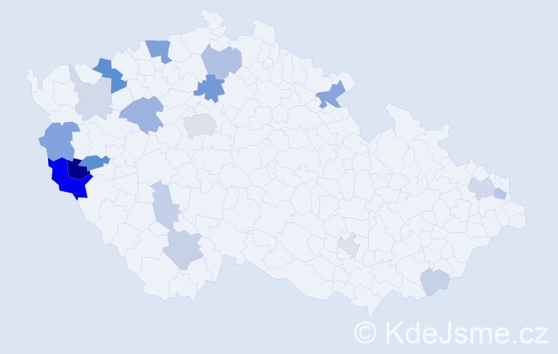 Příjmení: 'Köppl', počet výskytů 51 v celé ČR