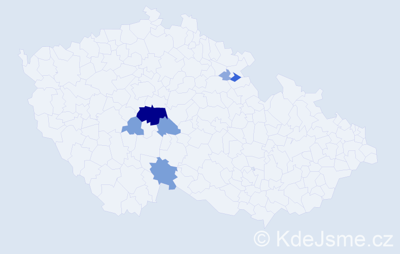 Příjmení: 'Khandl', počet výskytů 18 v celé ČR