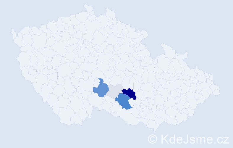 Příjmení: 'Trutnová', počet výskytů 26 v celé ČR
