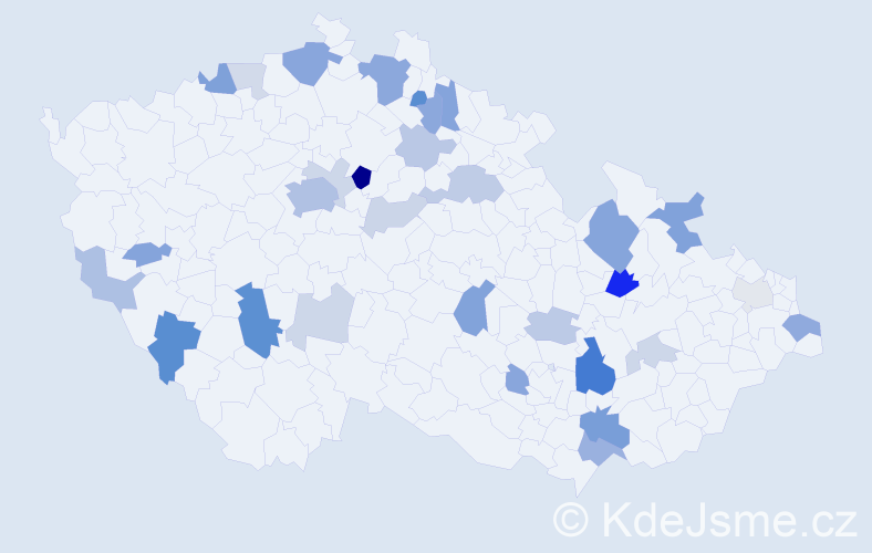 Příjmení: 'Riegl', počet výskytů 73 v celé ČR