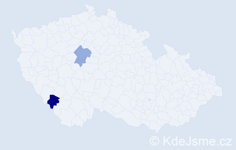Příjmení: 'Trka', počet výskytů 9 v celé ČR