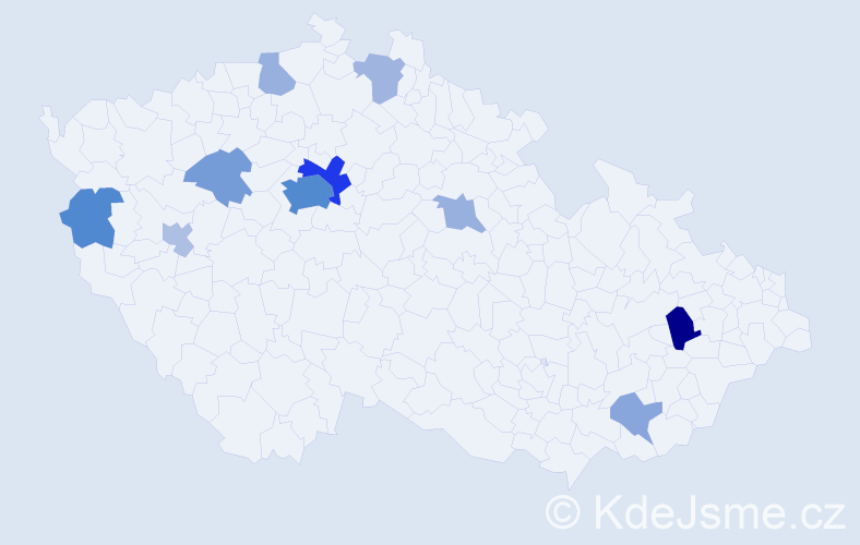 Příjmení: 'Zhmurko', počet výskytů 30 v celé ČR