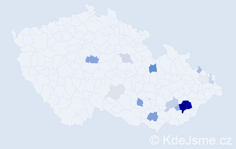 Příjmení: 'Bobal', počet výskytů 55 v celé ČR
