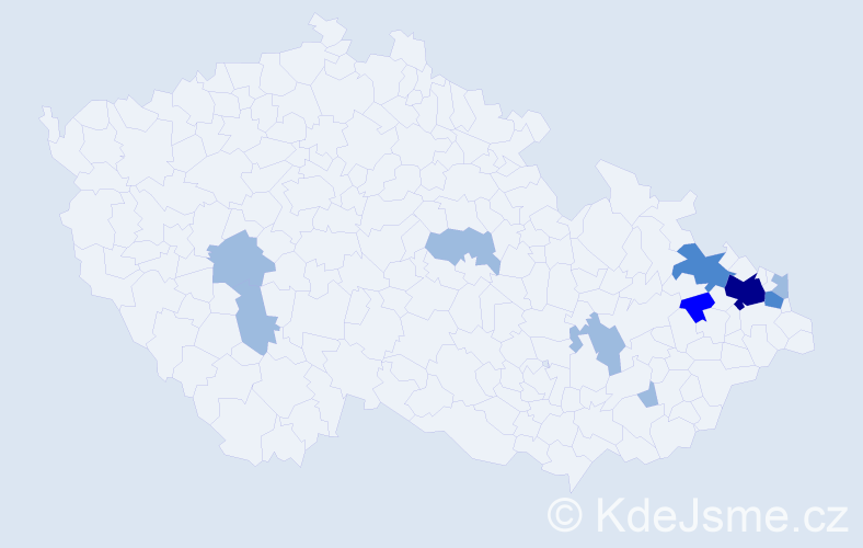 Příjmení: 'Tračová', počet výskytů 17 v celé ČR