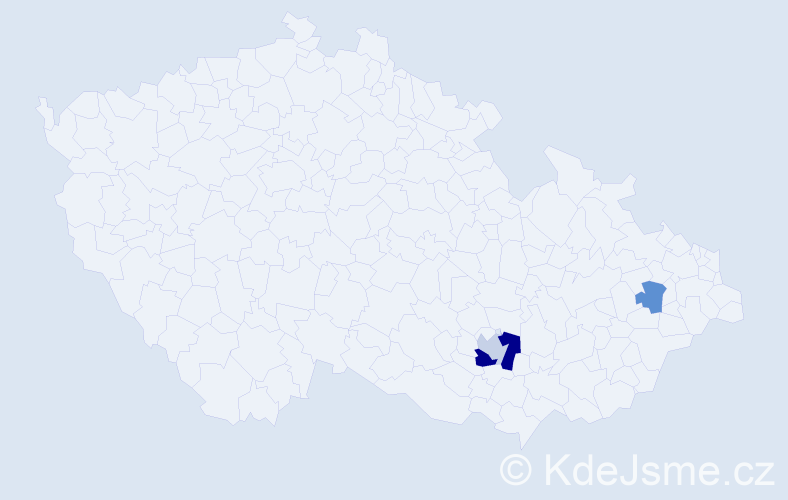 Příjmení: 'Krajger', počet výskytů 5 v celé ČR