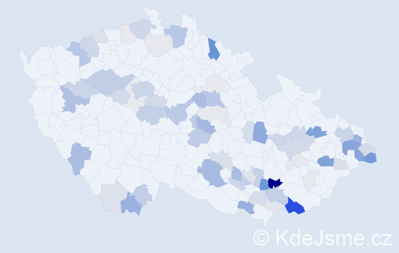 Příjmení: 'Sekerka', počet výskytů 206 v celé ČR