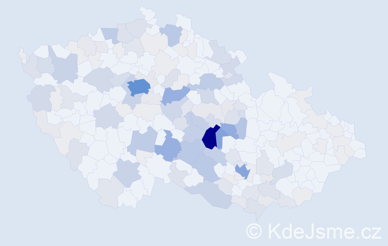 Příjmení: 'Poulová', počet výskytů 572 v celé ČR