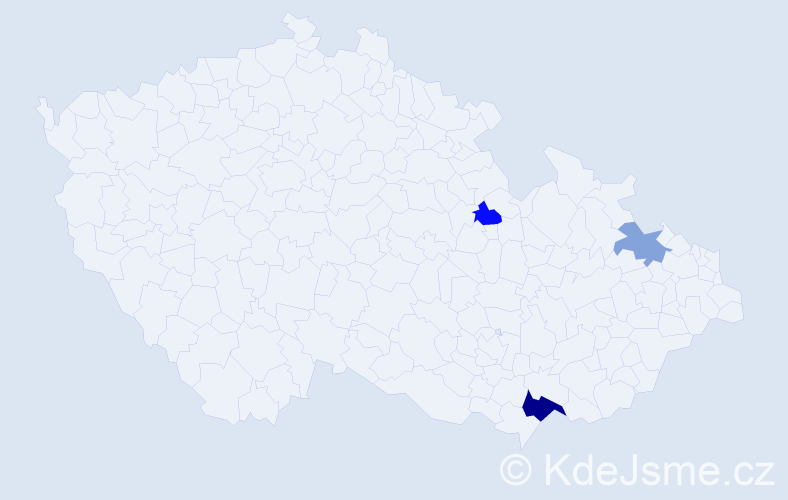 Příjmení: 'Mamojka', počet výskytů 5 v celé ČR