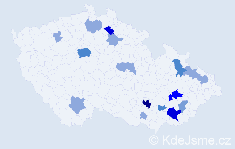 Příjmení: 'Ledabylová', počet výskytů 43 v celé ČR