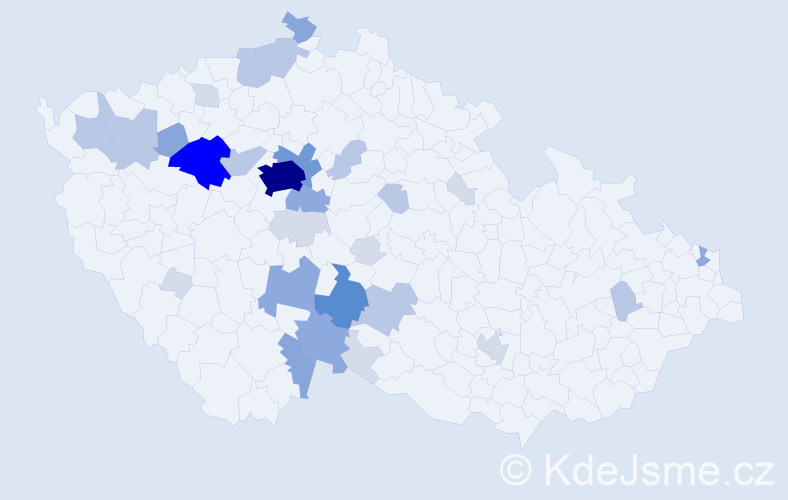 Příjmení: 'Vomastek', počet výskytů 95 v celé ČR