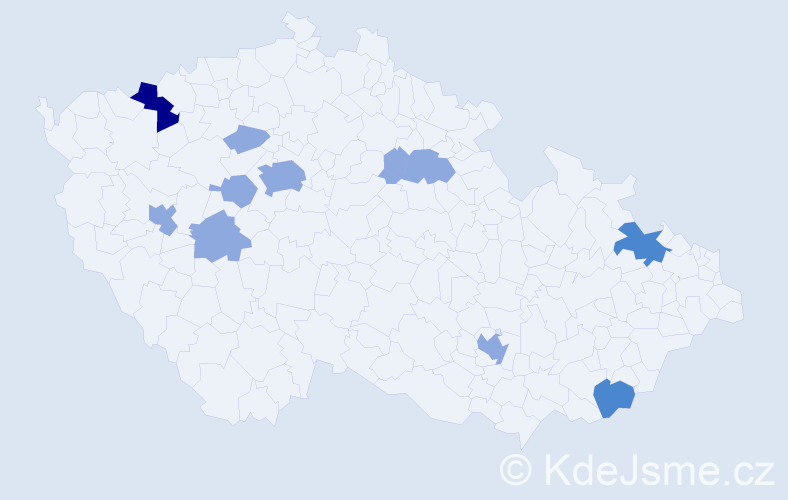 Příjmení: 'Chamula', počet výskytů 17 v celé ČR