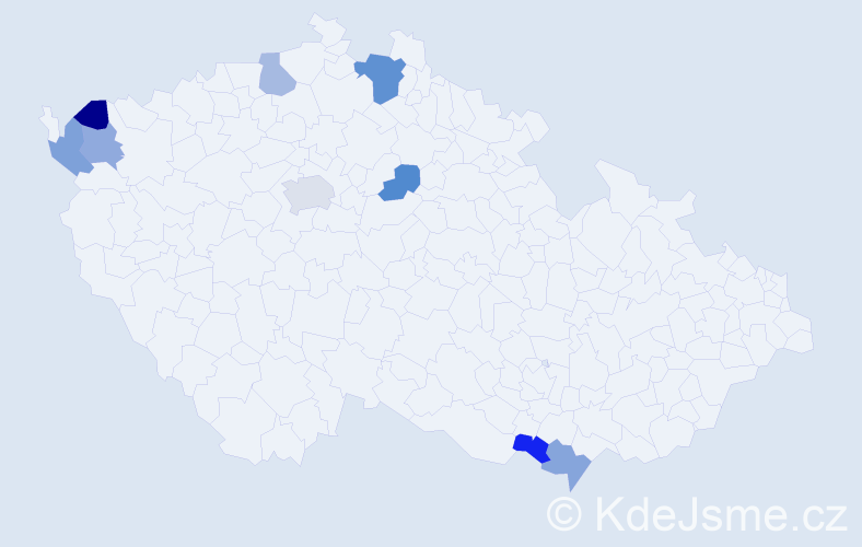 Příjmení: 'Gräfová', počet výskytů 12 v celé ČR
