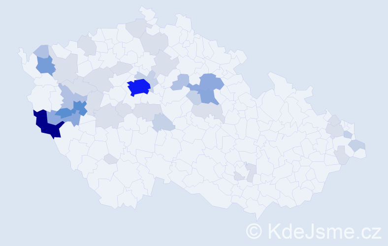 Příjmení: 'Toupalová', počet výskytů 122 v celé ČR