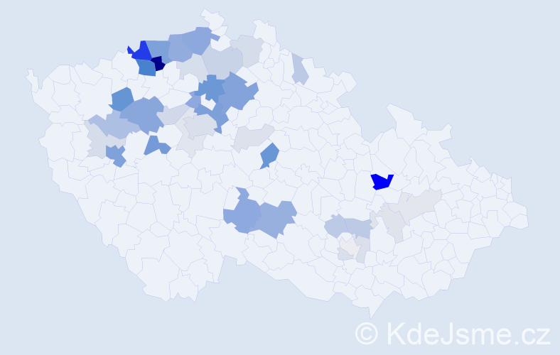 Příjmení: 'Raichlová', počet výskytů 134 v celé ČR