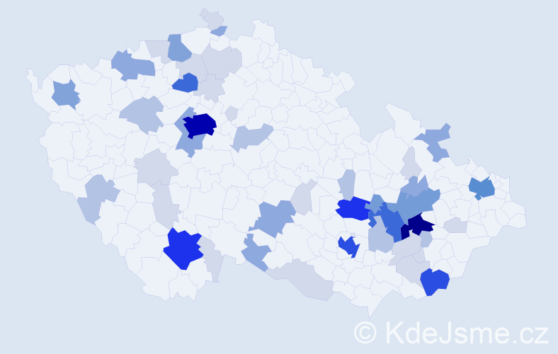 Příjmení: 'Pitner', počet výskytů 168 v celé ČR