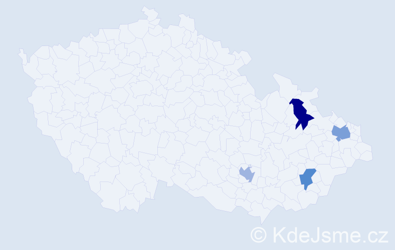 Příjmení: 'Soporská', počet výskytů 9 v celé ČR