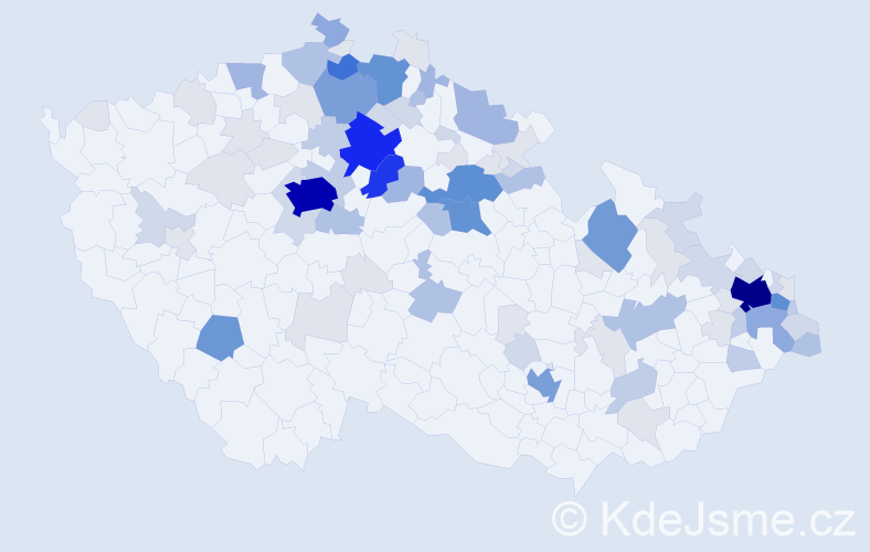 Příjmení: 'Havlas', počet výskytů 342 v celé ČR