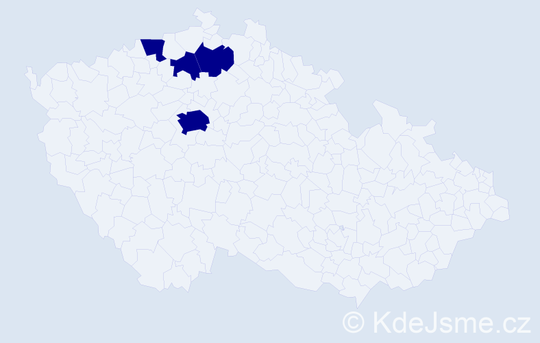 Příjmení: 'Kirilová', počet výskytů 4 v celé ČR