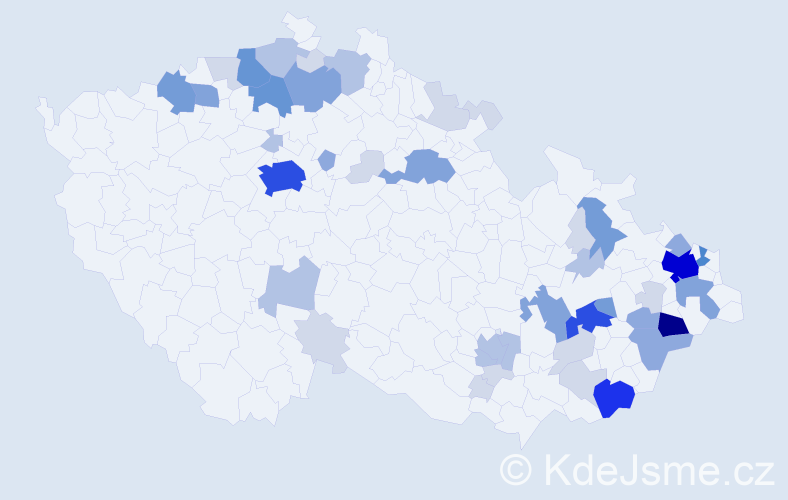 Příjmení: 'Matušík', počet výskytů 154 v celé ČR