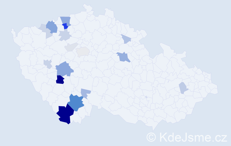 Příjmení: 'Gutwirth', počet výskytů 66 v celé ČR