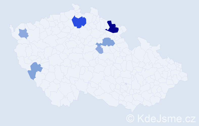 Příjmení: 'Kurtinec', počet výskytů 19 v celé ČR