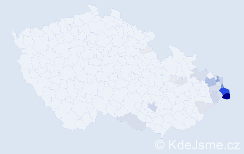 Příjmení: 'Czudková', počet výskytů 171 v celé ČR