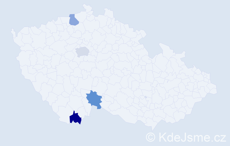 Příjmení: 'Nita', počet výskytů 5 v celé ČR