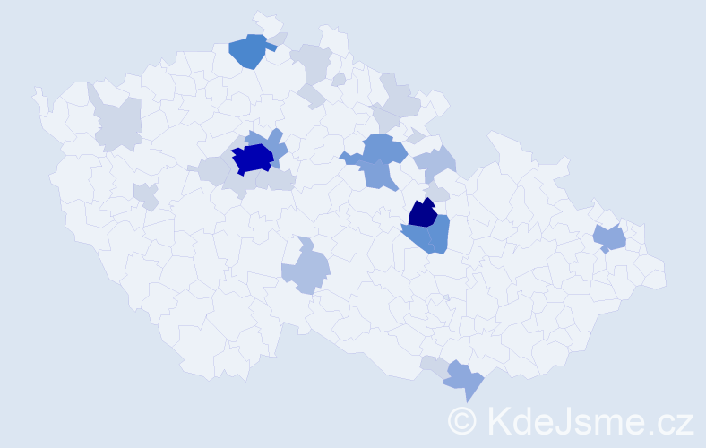 Příjmení: 'Sedliská', počet výskytů 85 v celé ČR