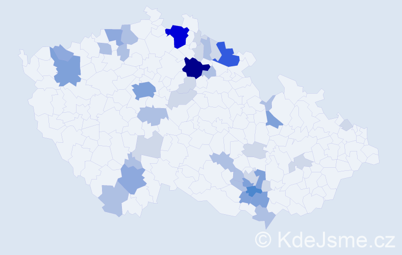 Příjmení: 'Valnoha', počet výskytů 114 v celé ČR