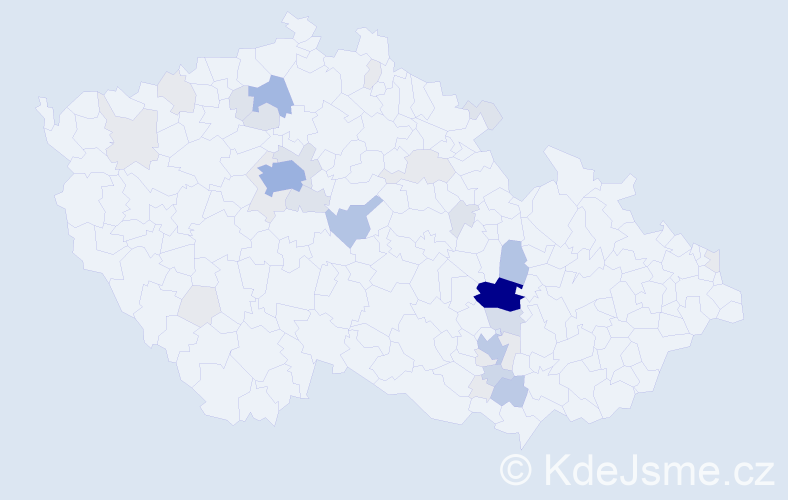 Příjmení: 'Bohatec', počet výskytů 130 v celé ČR