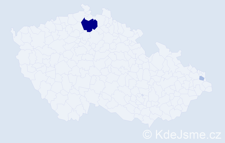 Příjmení: 'Mashek', počet výskytů 7 v celé ČR