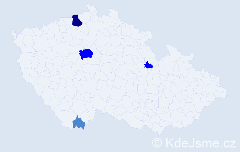 Příjmení: 'Wejmelková', počet výskytů 8 v celé ČR