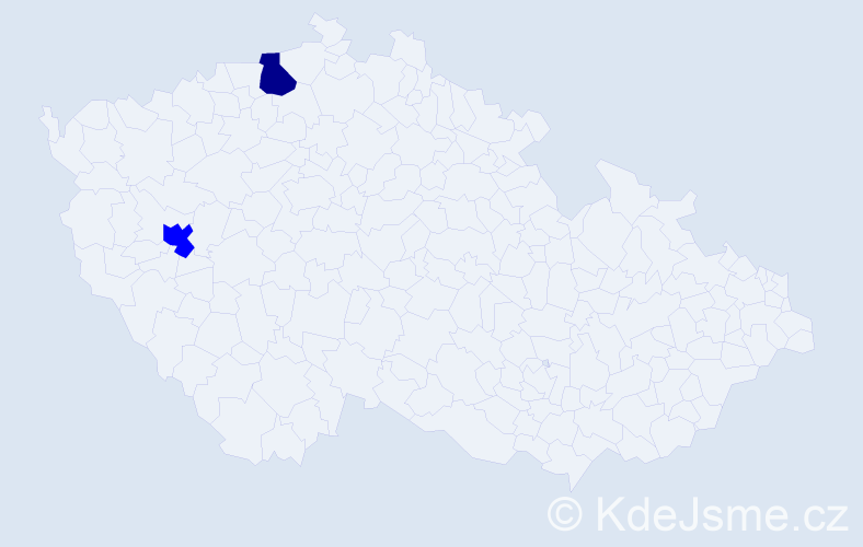 Příjmení: 'Vochot', počet výskytů 5 v celé ČR