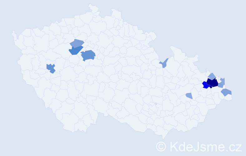 Příjmení: 'Pinčák', počet výskytů 35 v celé ČR