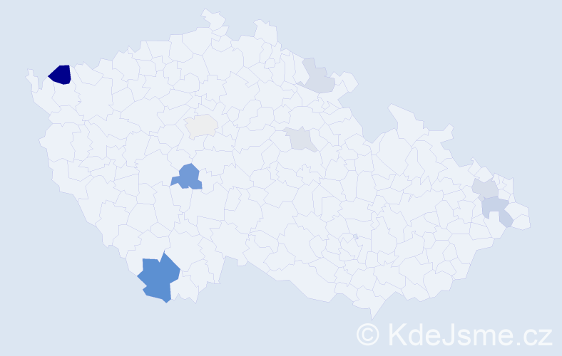Příjmení: 'Čabaj', počet výskytů 19 v celé ČR
