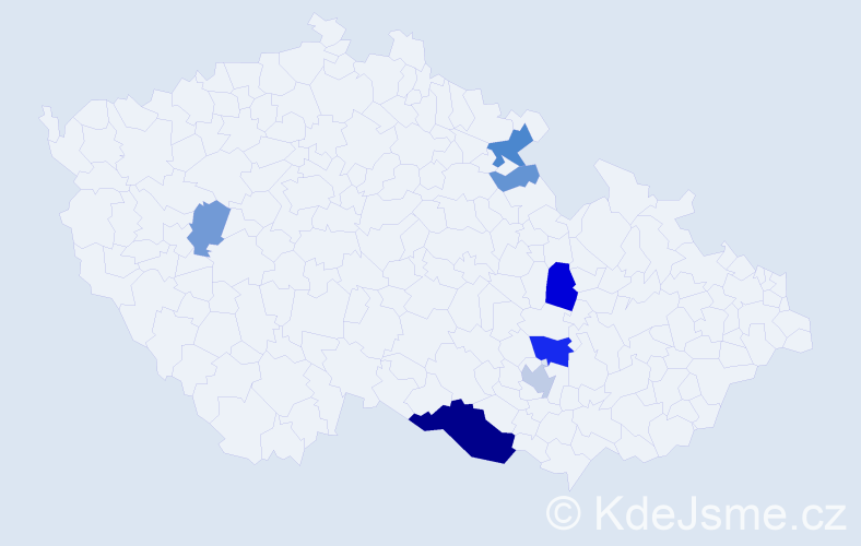 Příjmení: 'Kligl', počet výskytů 28 v celé ČR