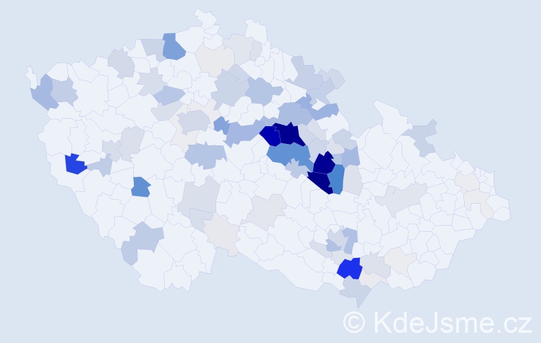 Příjmení: 'Křivková', počet výskytů 450 v celé ČR