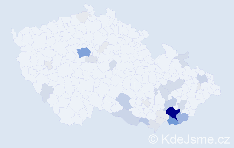 Příjmení: 'Bachan', počet výskytů 148 v celé ČR