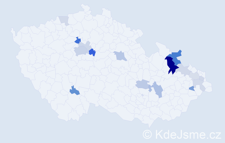 Příjmení: 'Sakalová', počet výskytů 40 v celé ČR