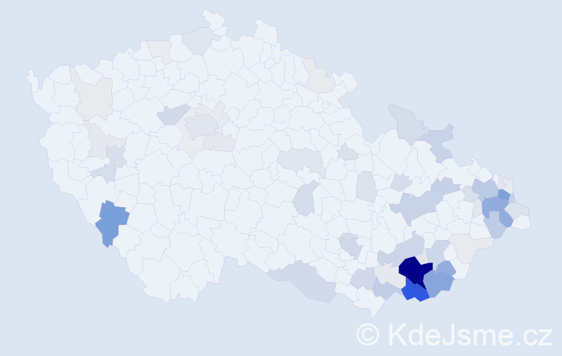 Příjmení: 'Galušková', počet výskytů 261 v celé ČR