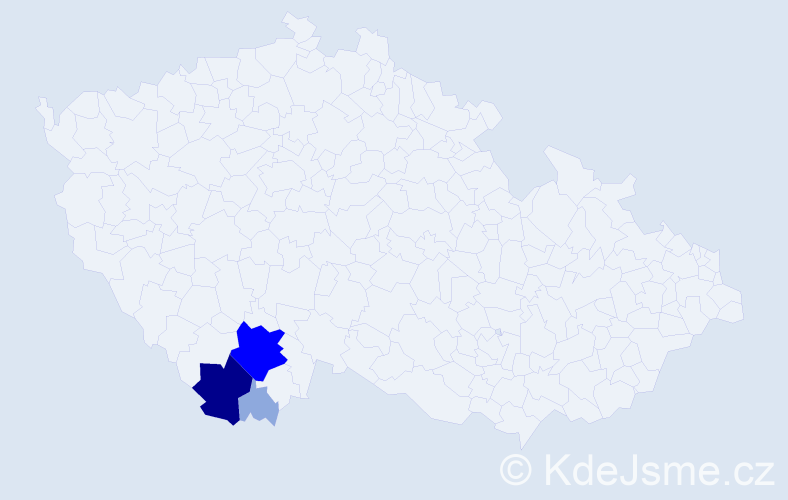 Příjmení: 'Russfell', počet výskytů 15 v celé ČR