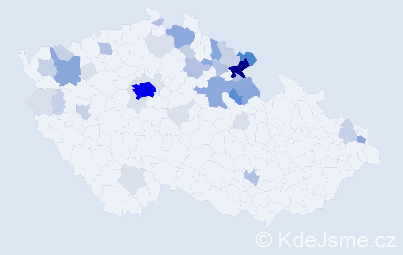 Příjmení: 'Nyč', počet výskytů 148 v celé ČR