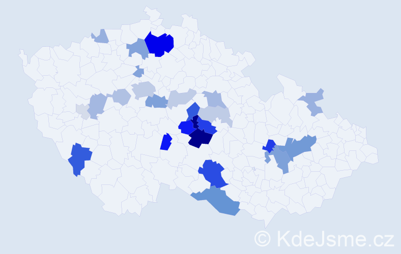 Příjmení: 'Pejzl', počet výskytů 66 v celé ČR