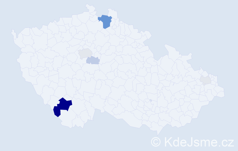 Příjmení: 'Hoidekr', počet výskytů 18 v celé ČR