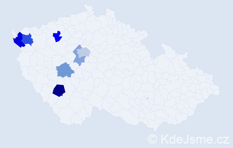 Příjmení: 'Zajčenko', počet výskytů 12 v celé ČR