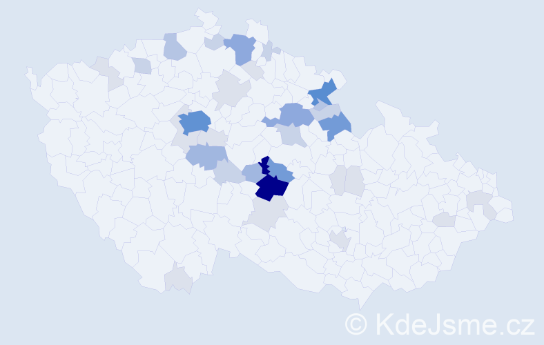 Příjmení: 'Rázlová', počet výskytů 110 v celé ČR