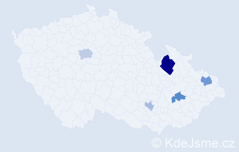 Příjmení: 'Kotzmannová', počet výskytů 8 v celé ČR