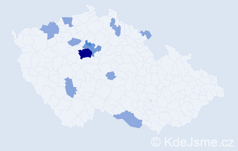 Příjmení: 'Banga', počet výskytů 37 v celé ČR