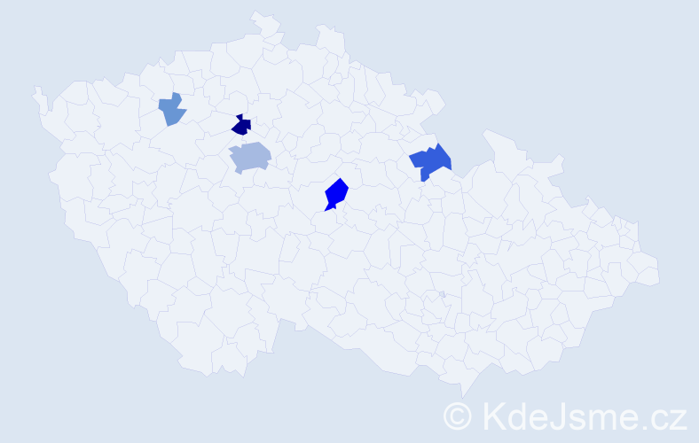 Příjmení: 'Půhonná', počet výskytů 18 v celé ČR