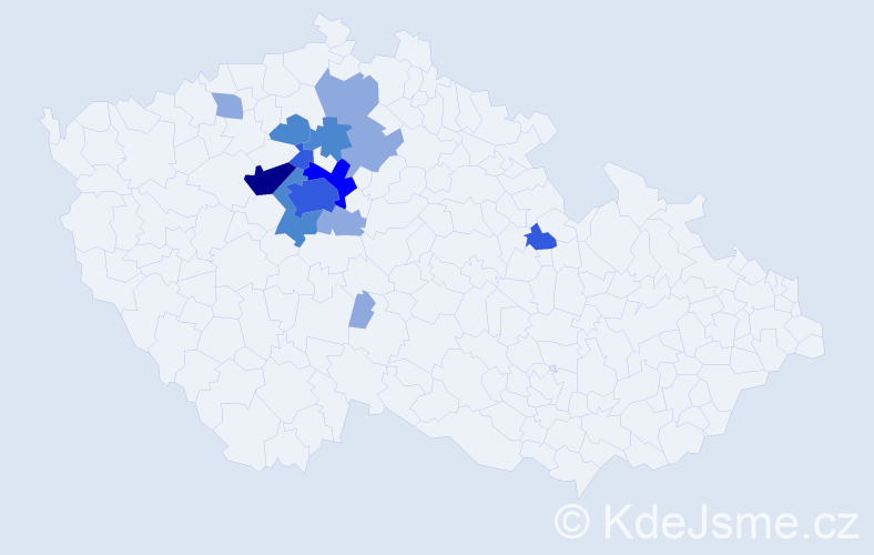 Příjmení: 'Richtrmoc', počet výskytů 29 v celé ČR